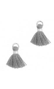 Mini Quaste Ibiza Style 1cm Silver-anthracite